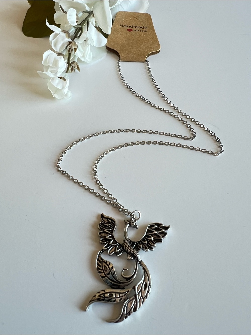 Phoenix Silver Handmade Necklace - Fantasy Jewelry, Harry Potter Inspired